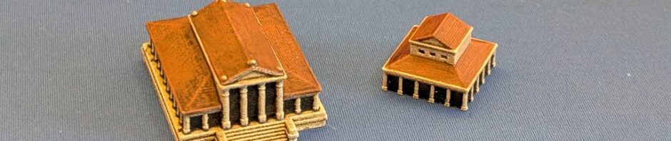 Two small models of Roman temples